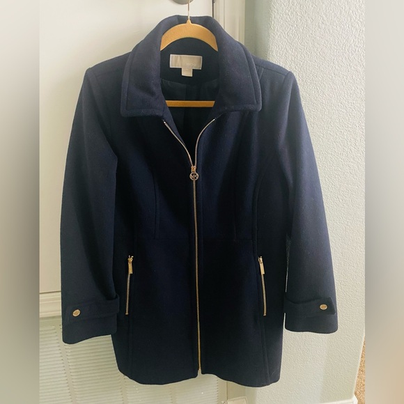 Michael Kors Wool Blend Zip-Front Coat - Picture 5 of 5